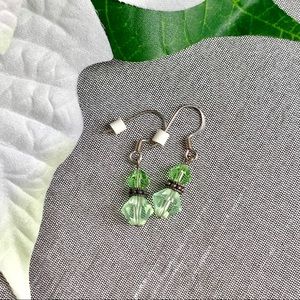 Handmade Green Crystal Earrings